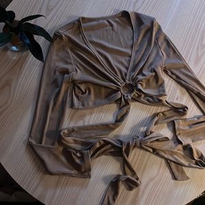 Shein Tie Up Crop Top